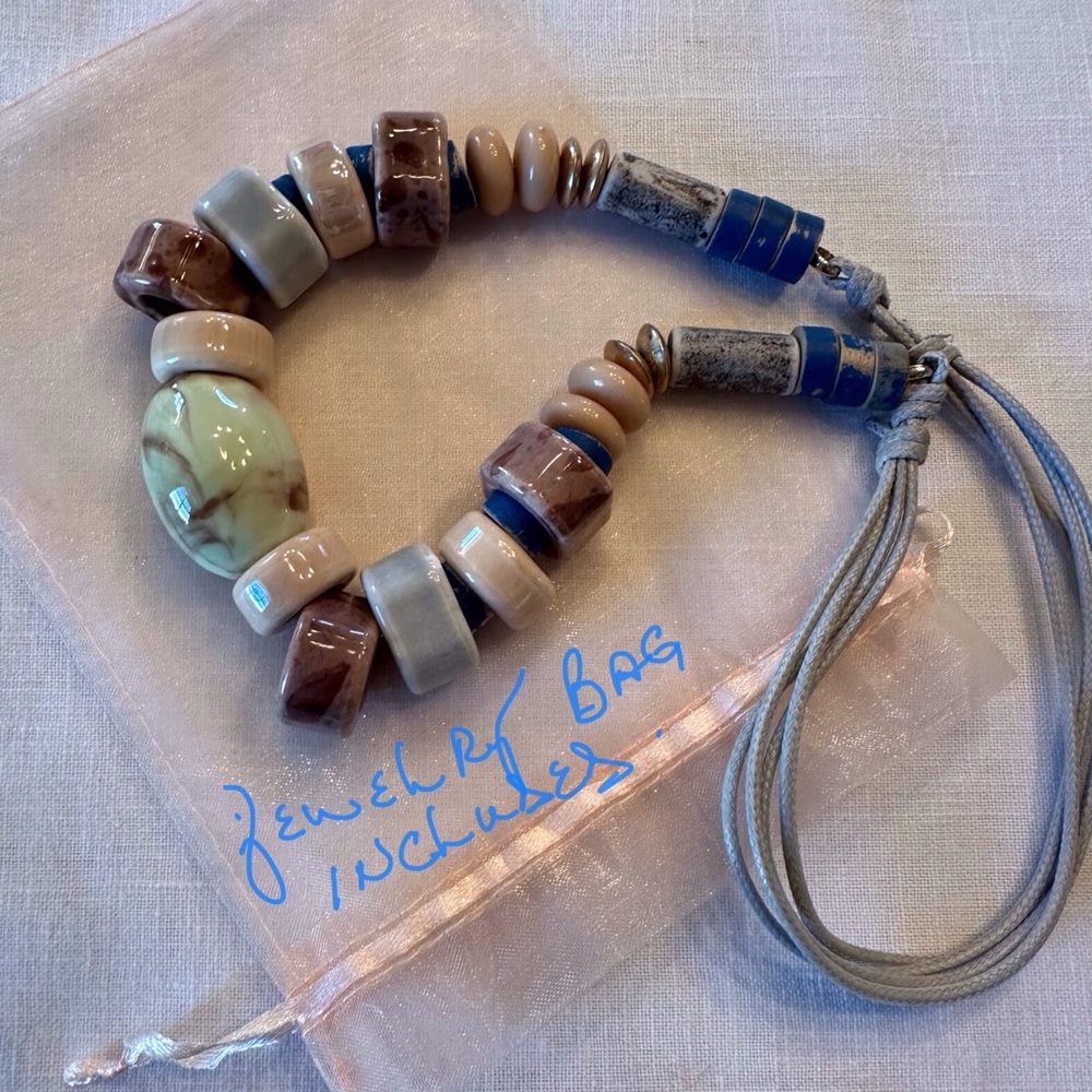 Chunky colorful adjustable statement necklace